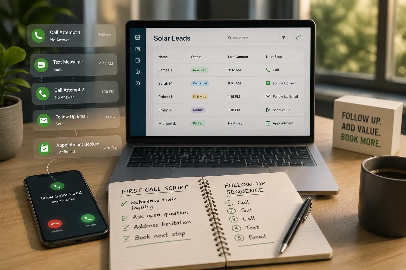 How to Turn a Solar Lead Into a Booked Appointment: A Follow-Up Script Framework